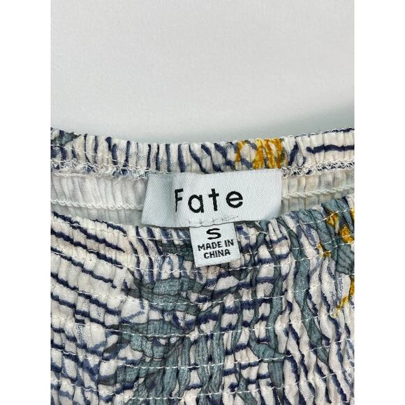 Free People x Fate Boho Maxi Dress Size Small Tropical Stripe Puff Sleeve - Picture 5 of 6